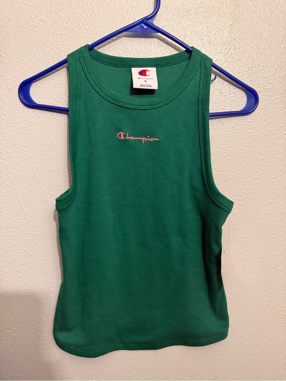 New Champion Women's Iconic Essentials Ribbed Tank Top - Verdant Green S